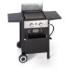 PHI VILLA THD-E02GR010 2 Burner Propane Flat Top Gas Grill and Griddle Combo in Black