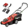 HENX A40GC16B01 16 in. 40-Volt Battery Cordless Walk Behind Lawn Mower, Hand Push with Charger and Battery