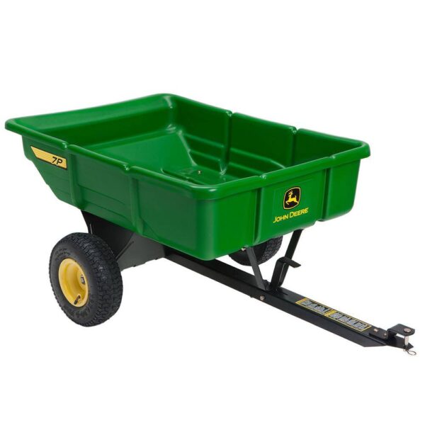 John Deere LP21935 450 lb. 7 cu. ft. Tow Behind Poly Utility Cart Dump ...