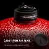 Kamado Joe KJ13RH Joe Jr. 13.5 in. Portable Charcoal Grill in Red with Cast Iron Cart, Heat Deflectors and Ash Tool