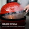 Kamado Joe KJ13RH Joe Jr. 13.5 in. Portable Charcoal Grill in Red with Cast Iron Cart, Heat Deflectors and Ash Tool