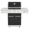 KitchenAid 720-0953AC 3-Burner Propane Gas Grill with Searing Side Burner and Silver PDC Side Shelves in Black