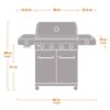 Monument Grills 24367 4-Burner Propane Gas Grill in Stainless with LED Controls, Side and Side Sear Burners