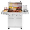 Monument Grills 24367 4-Burner Propane Gas Grill in Stainless with LED Controls, Side and Side Sear Burners