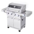 Monument Grills 35633 4-Burner Propane Gas Grill in Stainless with Clear View Lid, LED Controls, Side and Sear Burners