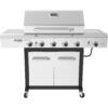 Nexgrill 720-1046A 5-Burner Propane Gas Grill in Stainless Steel and Black with Side Burner