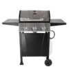 Grill Boss GBC1932M 3 Burner Gas Grill in Black with Top Cover and Shelves Stainless Steel, 2 Number of Side Burners