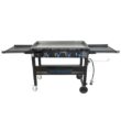 Razor GGC2241M-A 37 in. 4-Burner Propane Gas Griddle Grill with Foldable Shelves in Black with Condiment Tray and Wind Guards included