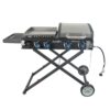 Razor GGC2244M 4-Burner Foldable Propane Gas Griddle (16 in.)  and Grill (16 in.) Combo with Lid in Black