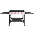 Royal Gourmet GB4000F 36 in. 4-Burner Propane BBQ Grill in Black Flat Top Gas Griddle with Top Cover Lid, for Large Outdoor Camping