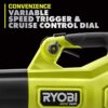 RYOBI RY404140 40V HP Brushless Whisper Series 160 MPH 650 CFM Cordless Battery Leaf Blower with 6.0 Ah Battery and Charger RYOBI RY404140 40V HP Brushless Whisper Series 160 MPH 650 CFM Cordless Battery Leaf Blower with 6.0 Ah Battery and Charger