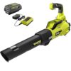 RYOBI RY40470 40V Brushless 125 MPH 550 CFM Cordless Battery Whisper Series Jet Fan Blower with 4.0 Ah Battery and Charger