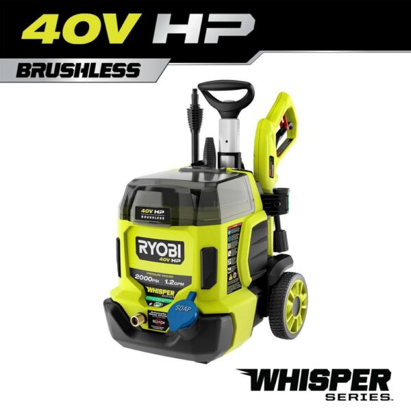 RYOBI RY40306BTLVNM 40V HP Brushless Whisper Series 2000 PSI 1.2 GPM ...