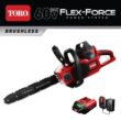 Toro 51851 60-Volt Max Lithium-Ion Brushless Battery 16 in. Chainsaw - 2.0 Ah Battery and Charger Included