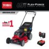 Toro 21326 21 in. Recycler SmartStow 60-Volt Brushless Cordless Battery Walk Behind Self-Propelled Mower - 5.0 Ah Battery & Charger