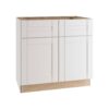 Contractor Express Cabinets SB36-AVW Vesper White Shaker Assembled Plywood Sink Base Kitchen Cabinet with Soft Closes 36 in. x 34.5 in. x 24 in.