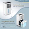 Costway ES10105US-WH 60-Pint Dehumidifier for Home and Basements 4000 Sq.ft. w/3-Color Digital Display
