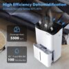 Costway ES10106US-WH 100-Pint Dehumidifier for Home & Basements w/Smart App& Alexa Control