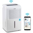 Ivation IVADUWIFI50WP 50 Pint Smart Wi-Fi Energy Star Dehumidifier with Pump, Hose Connector and App