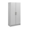 Prepac Elite 2 Door Standing Storage Cabinet, Light Gray