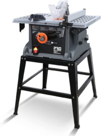 PROSTORMER Table Saw, 10 Inch 15A Multifunctional Saw with Stand 45º -90º Blade Angle and about 5000RPM No-Load Speed