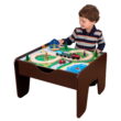 KidKraft Reversible Wooden Activity Table with Board and Train Set, Espresso