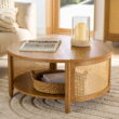 Better Homes & Gardens Springwood Cane Coffee Table, Light Honey Finish