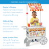 Melissa & Doug Wooden Snacks and Sweets Food Cart - 40+ Play Food pcs, Reversible Awning