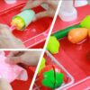 Kitchen Set for Kids, Big Modern Kitchen set 87 pcs Pretend Play Cook with Sink, Light, Sound, Cutting Food, Steam and Water Features, by VALESSATI