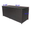 Seizeen Rattan Outdoor Storage Box, XL Wicker Deck Box & Cushion Storage Container, Waterproof Pool Box for Pool Accessories, 113 Gallon Patio Storage Box W/Inner Liner, Black
