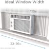 hOmeLabs 5000 BTU Window Mounted Air Conditioner - 7-Speed Window AC Unit Small Quiet Mechanical Controls 2 Cool and Fan Settings with Installation Kit Leaf Guards Washable Filter - Indoor Room AC