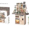 Kitchen Set for Kids, Big Modern Kitchen set 87 pcs Pretend Play Cook with Sink, Light, Sound, Cutting Food, Steam and Water Features, by VALESSATI
