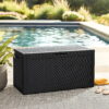 Vineego Outdoor All-Weather 100 Gallon Resin Deck Box, Black