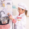Melissa & Doug Wooden Chef’s Pretend Play Toy Kitchen With “Ice” Cube Dispenser – Cloud White - FSC-Certified Materials