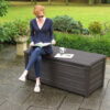 Keter Brightwood Outdoor All-Weather 120 Gallon Plastic and Resin Deck Box, Anthracite Gray