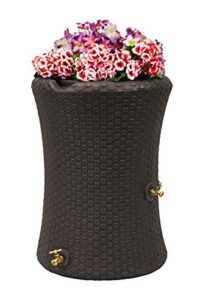 Good Ideas IMP-N50-DBR Impressions Nantucket Rain Saver Rain Barrel, 50 Gallon, Dark Brown