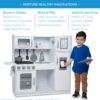 Melissa & Doug Wooden Chef’s Pretend Play Toy Kitchen With “Ice” Cube Dispenser – Cloud White - FSC-Certified Materials