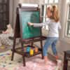 KidKraft Deluxe Wood Easel with Chalkboard, Dry Erase, Paper Roll & Paint Cups - Espresso KidKraft Deluxe Wood Easel with Chalkboard, Dry Erase, Paper Roll & Paint Cups - Espresso