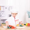 Melissa & Doug Wooden Chef’s Pretend Play Toy Kitchen With “Ice” Cube Dispenser – Cloud White - FSC-Certified Materials
