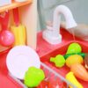 Kitchen Set for Kids, Big Modern Kitchen set 87 pcs Pretend Play Cook with Sink, Light, Sound, Cutting Food, Steam and Water Features, by VALESSATI