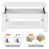 SMILE MART Modern 47.5" Wood Lift Top Coffee Table with Lower Shelf, White SMILE MART Modern 47.5" Wood Lift Top Coffee Table with Lower Shelf, White