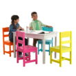 KidKraft Wooden Table and 4 Chair Set, Children's Furniture, Brightly Colored - Highlighter