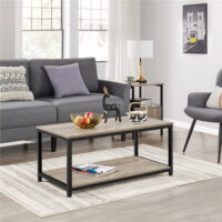 Seventable Coffee Table, 47.2 Lift Top Coffee Table with 2 Storage Drawers and Hidden Compartment, Farmhouse Center Table with Wooden Lift Tabletop