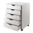 Winsome Wood Halifax 5-Drawer Mobile Cabinet, White Finish