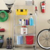 Whitmor Supreme 5-Tier Cart - Rolling Utility Organizer - Chrome - 14.25" x 30.125" x 60.375"