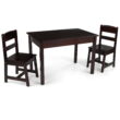 KidKraft Wooden Rectangular Table & 2 Chair Set for Kids, Espresso