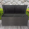 Seizeen Rattan Outdoor Storage Box, XL Wicker Deck Box & Cushion Storage Container, Waterproof Pool Box for Pool Accessories, 113 Gallon Patio Storage Box W/Inner Liner, Black