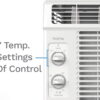 hOmeLabs 5000 BTU Window Mounted Air Conditioner - 7-Speed Window AC Unit Small Quiet Mechanical Controls 2 Cool and Fan Settings with Installation Kit Leaf Guards Washable Filter - Indoor Room AC