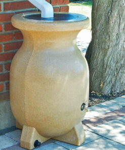 Koolscapes 55 Gallons Rain Barrel, Beige, Eco-Friendly 210L Rain Water Collection Barrel