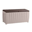 Keter Novel 90 Gallon Weather Resistant Outdoor Patio Storage Deck Box and Bench